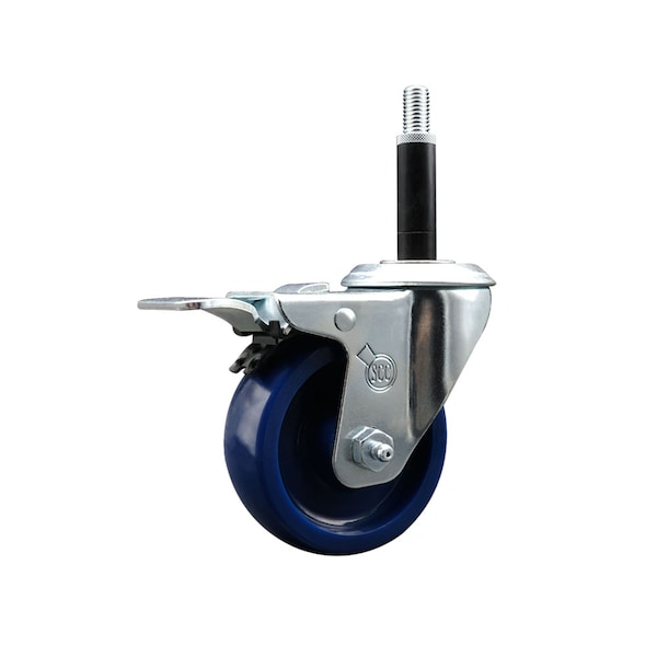 Service Caster 3.5'' SS Solid Poly Swivel 3/4'' Expanding Stem Caster Total Lock Brake SCC-SSEXTTL20S3514-SPUS-34 - main